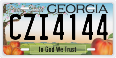 GA license plate CZI4144