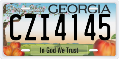GA license plate CZI4145