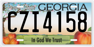 GA license plate CZI4158