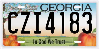 GA license plate CZI4183