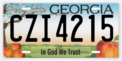 GA license plate CZI4215