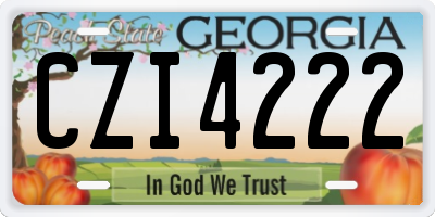 GA license plate CZI4222