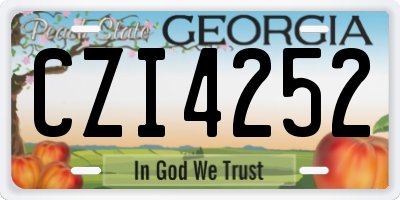 GA license plate CZI4252