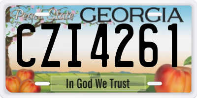 GA license plate CZI4261
