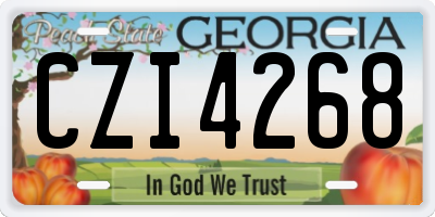 GA license plate CZI4268