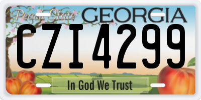 GA license plate CZI4299