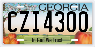 GA license plate CZI4300