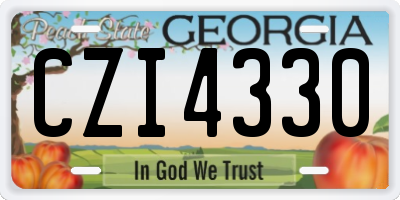 GA license plate CZI4330