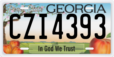 GA license plate CZI4393