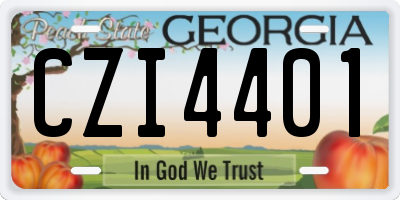 GA license plate CZI4401