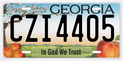 GA license plate CZI4405