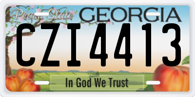 GA license plate CZI4413