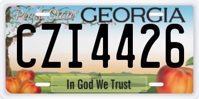 GA license plate CZI4426