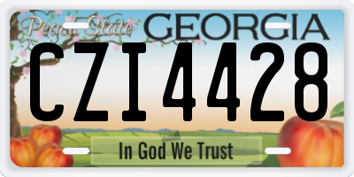 GA license plate CZI4428