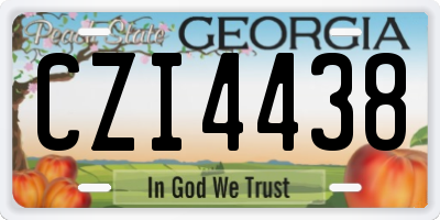 GA license plate CZI4438