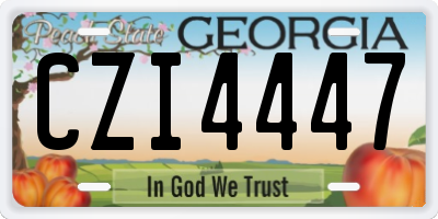 GA license plate CZI4447