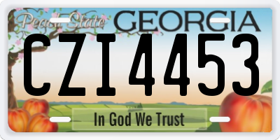 GA license plate CZI4453