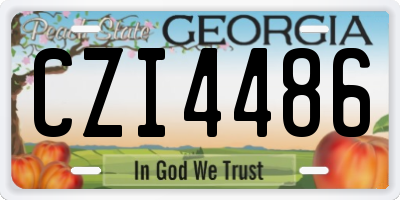 GA license plate CZI4486