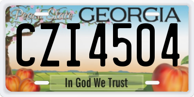 GA license plate CZI4504