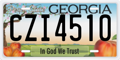 GA license plate CZI4510