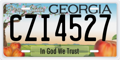 GA license plate CZI4527