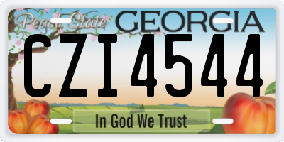 GA license plate CZI4544