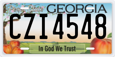 GA license plate CZI4548