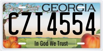 GA license plate CZI4554