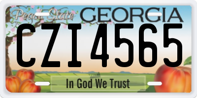 GA license plate CZI4565