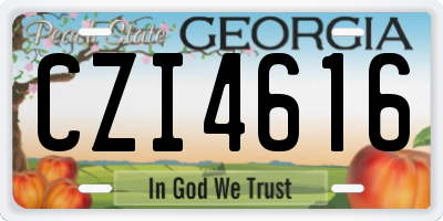 GA license plate CZI4616
