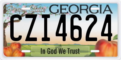 GA license plate CZI4624