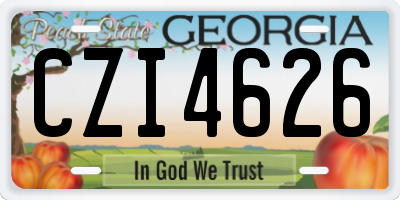 GA license plate CZI4626
