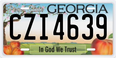 GA license plate CZI4639