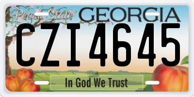 GA license plate CZI4645