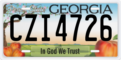 GA license plate CZI4726