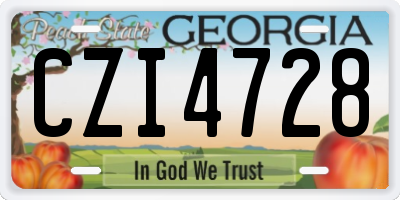 GA license plate CZI4728