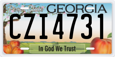 GA license plate CZI4731