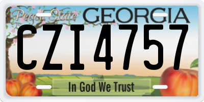 GA license plate CZI4757