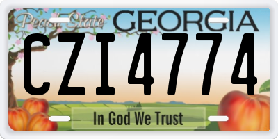 GA license plate CZI4774