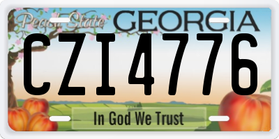 GA license plate CZI4776