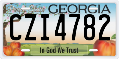 GA license plate CZI4782