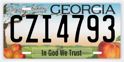 GA license plate CZI4793