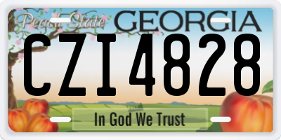 GA license plate CZI4828