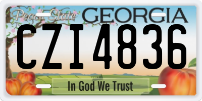 GA license plate CZI4836