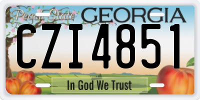 GA license plate CZI4851
