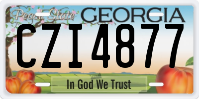GA license plate CZI4877