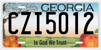 GA license plate CZI5012