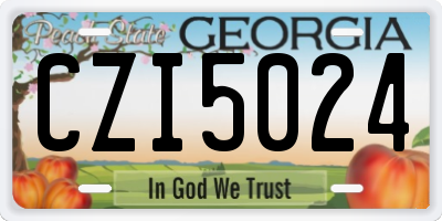 GA license plate CZI5024