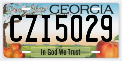GA license plate CZI5029
