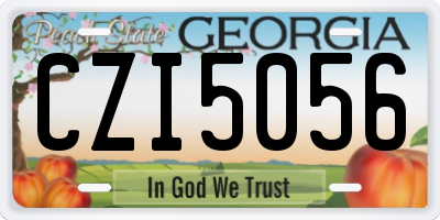 GA license plate CZI5056